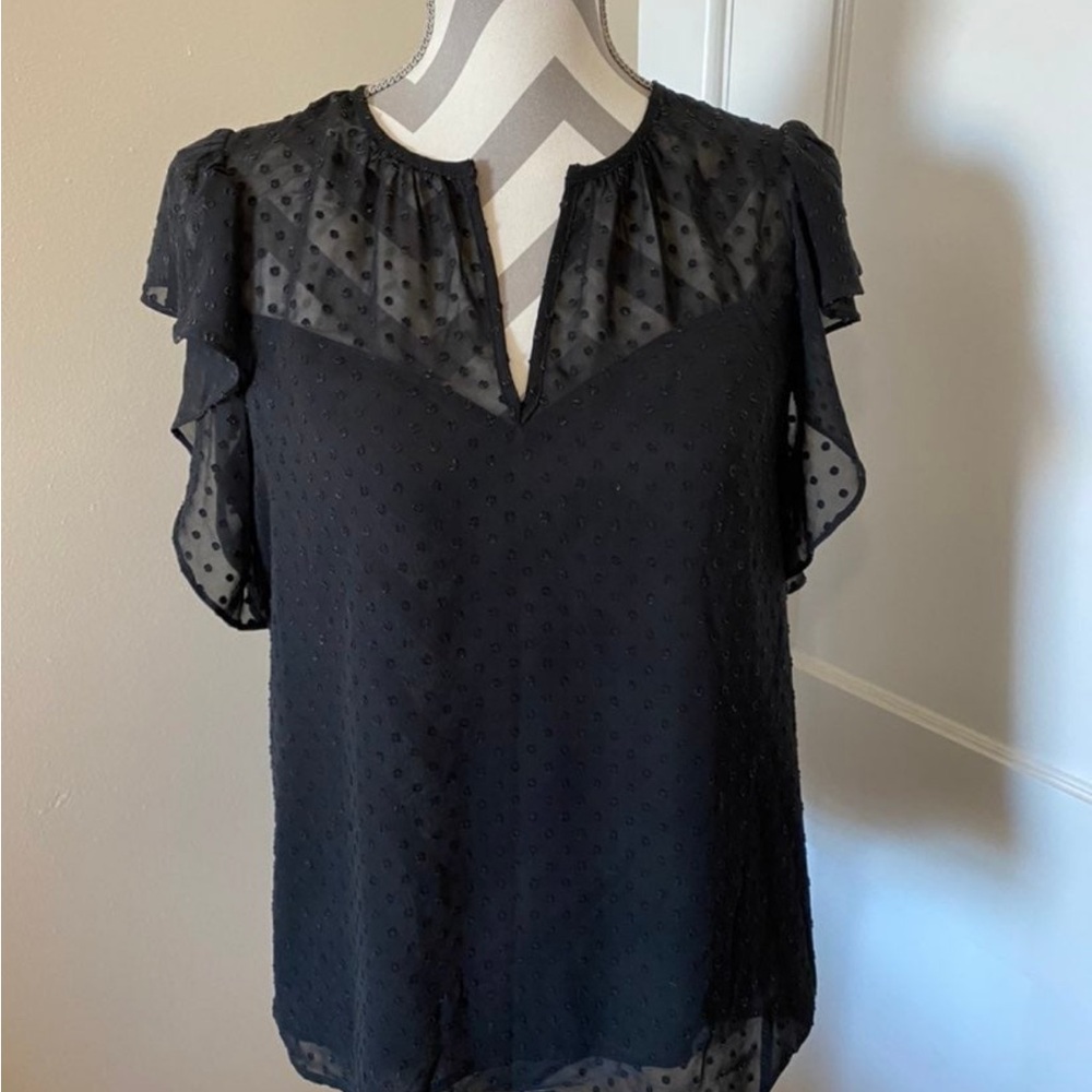 H&M Black Ruffle Sleeve Top - Picture 5 of 7